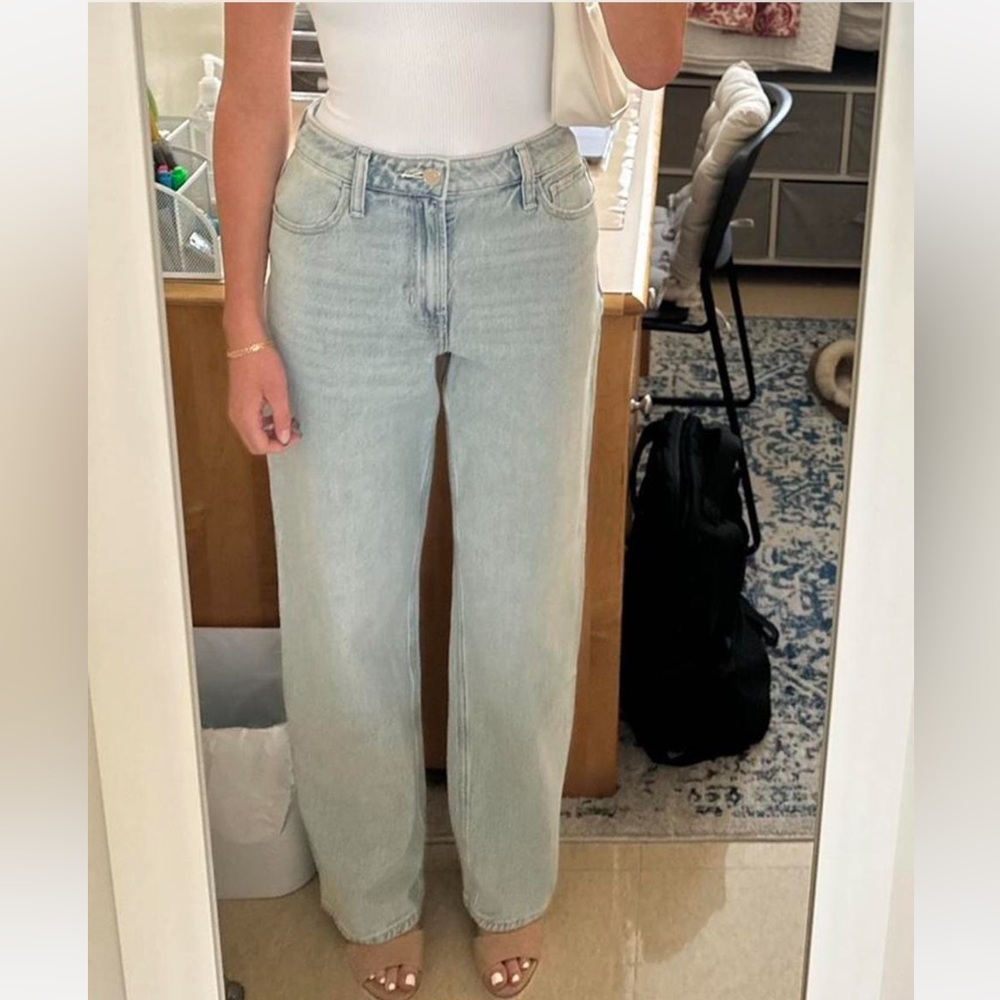 Hollister Women's Light Blue Straight Leg Jeans